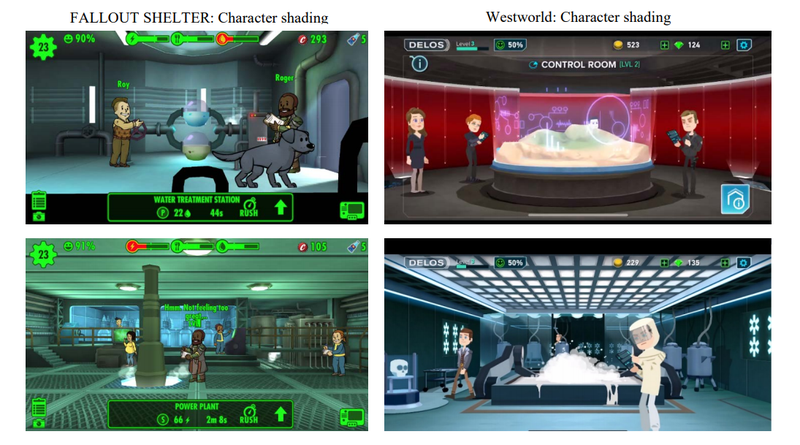 Part of Bethesda’s lawsuit attempting to show that the character models in both games look the same.